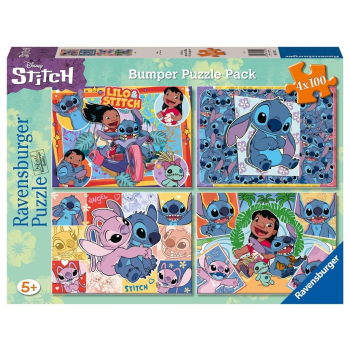 Puzzle dla dzieci 2D 4x100 Disney Stitch